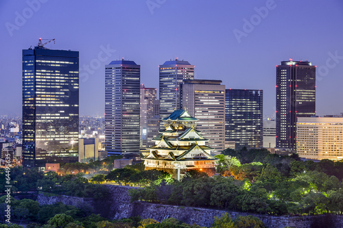 Naklejka samoprzylepna Osaka, Japonia pejzaż miejski