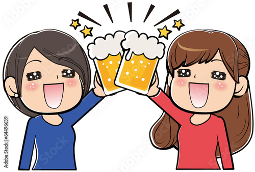 ビールで乾杯する女性 Stock Illustration Adobe Stock ビールで乾杯する女性 Stock Illustration Adobe Stock