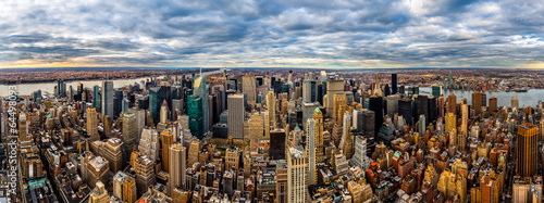 Naklejka - mata magnetyczna na lodówkę New York Panorama on a cloudy afternoon