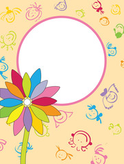 Poster - Frame with floral background