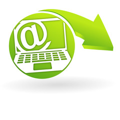 Fototapete - internet sur web symbole vert