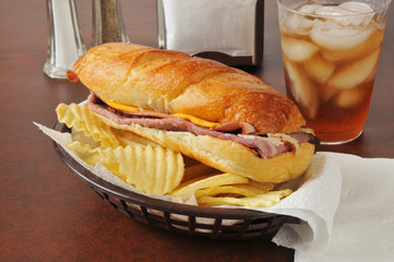 Wall Mural - Roast beef submarine sandwich