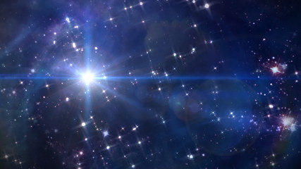 Wall Mural - the starry night lens flare star cross in space