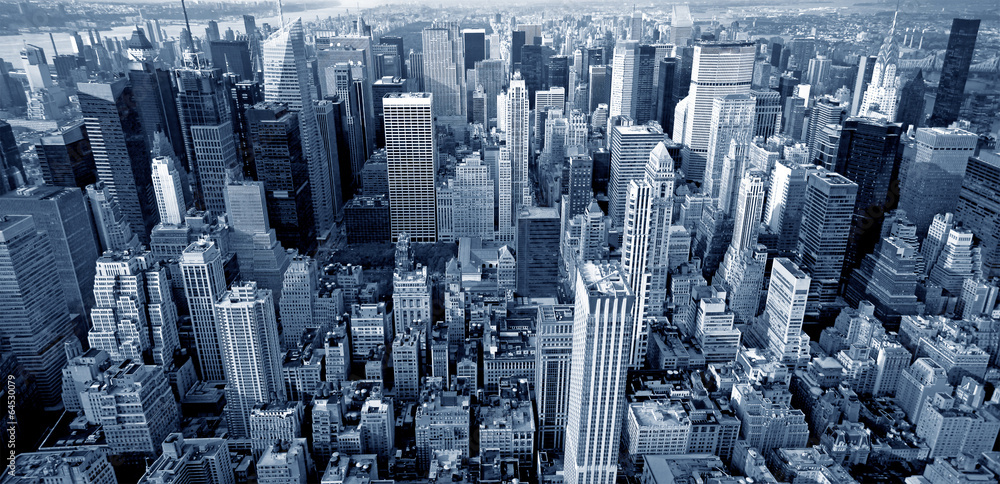 Manhattan top view - obrazy, fototapety, plakaty 