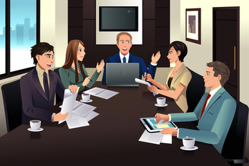 Canvas Print - Business team meeting in a modern office