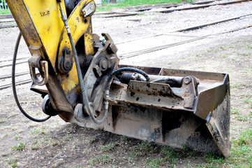 Wall Mural - view of the excavator digger