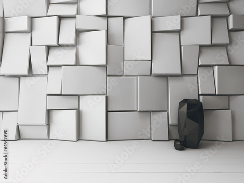 Naklejka na szybę White room interior with ornamental patterns