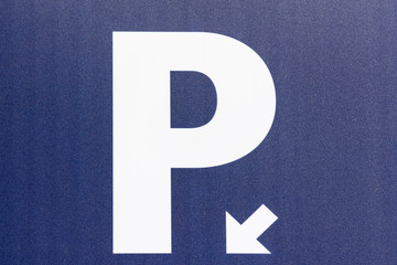 Car Parking Sign Close Up