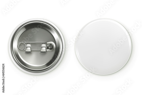 Fotografía Blank white badge, vector realistic illustration