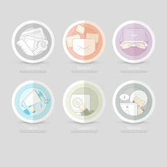 Wall Mural - Flat concept mockup elements with icons for templates