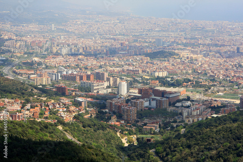 Board z aluminiowym obramowaniem Widok z barcelona z tibidabo