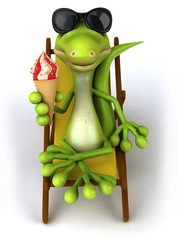 Poster - Lizard and ice cream