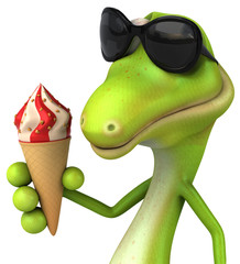 Poster - Lizard and ice cream