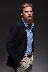 Wall Mural - portrait of a serious bearded business man