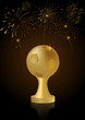 Abstract Golden Soccer Trophy