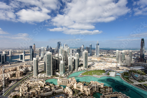Obraz w ramie Skyline von Downtown Dubai