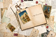 © LiliGraphie - old postcards, letters, mails and open travel book