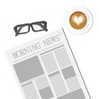 Newspaper, Glasses and Latte