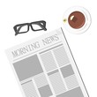 Newspaper, Glasses and Tea