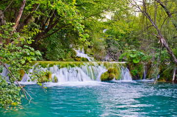 Poster - Waterfall in Plitvice Lakes park, Croatia