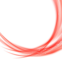 Canvas Print - Red waves lines vivid background