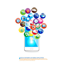 mobile with social communication vector design