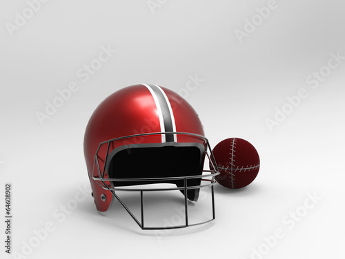 Naklejka samoprzylepna Kask rugby i piłka