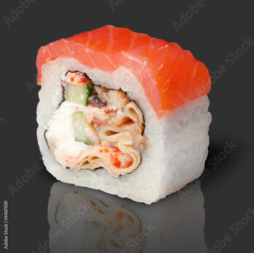 Naklejka samoprzylepna Roll sushi z łososia