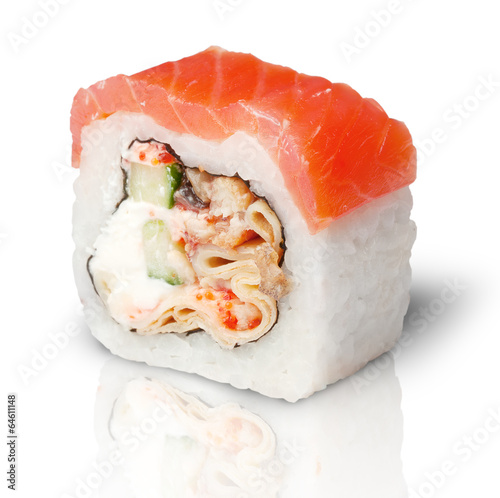 Naklejka samoprzylepna Roll sushi z łososia