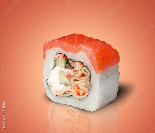 Naklejka samoprzylepna Roll sushi z łososia