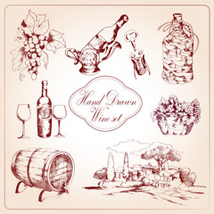 Sticker - Wine decorative icons set