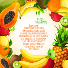 Wall Mural - Exotic fruits frame