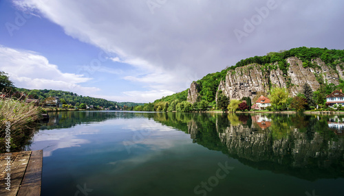 Plakat na papierze fotorealistycznym Meuse river view near namur