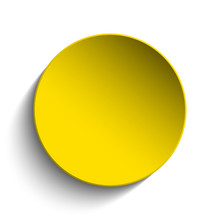 Yellow  Circle Button On White Background