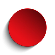 Red  Circle Button On White Background