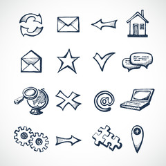 Sticker - Internet sketch icons