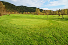 Red Teeing Ground On The Golf Course