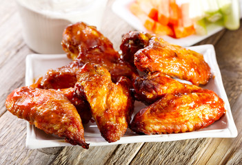 plate of chicken wings