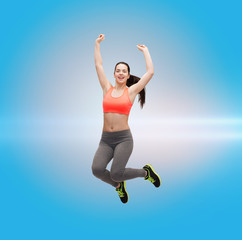 Sticker - sporty teenage girl jumping in sportswear