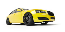 3d Rendered Illustration Of A Yellow Sport Sedan