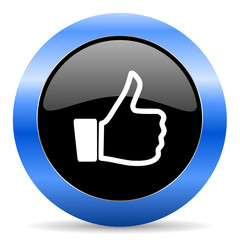 Aufkleber - like blue glossy icon