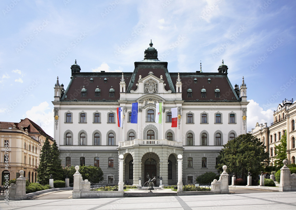 Obraz na płótnie The main building of the University of Ljubljana. Slovenija w salonie