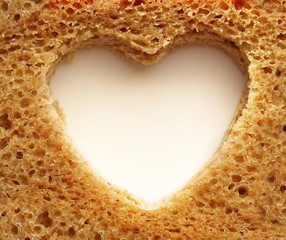 Canvas Print - Slice of bread and heart