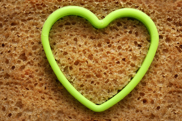 Canvas Print - Bread slice and heart