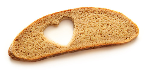 Canvas Print - Slice of bread and heart