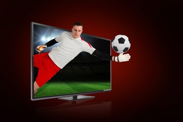 Aufkleber - Fit goal keeper saving goal through tv