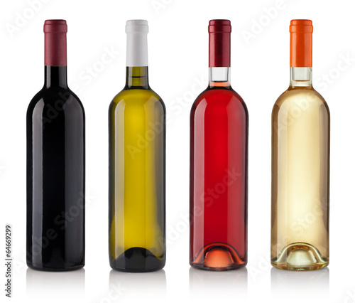 Fotografía Set of Bottles isolated on white background