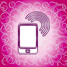 Smart Phone Symbol On Fresh Pink Background