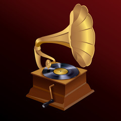 Poster - Music gramophone print