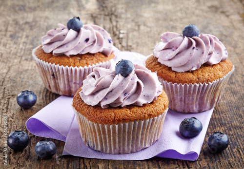 Fototapeta na wymiar blueberry cupcakes